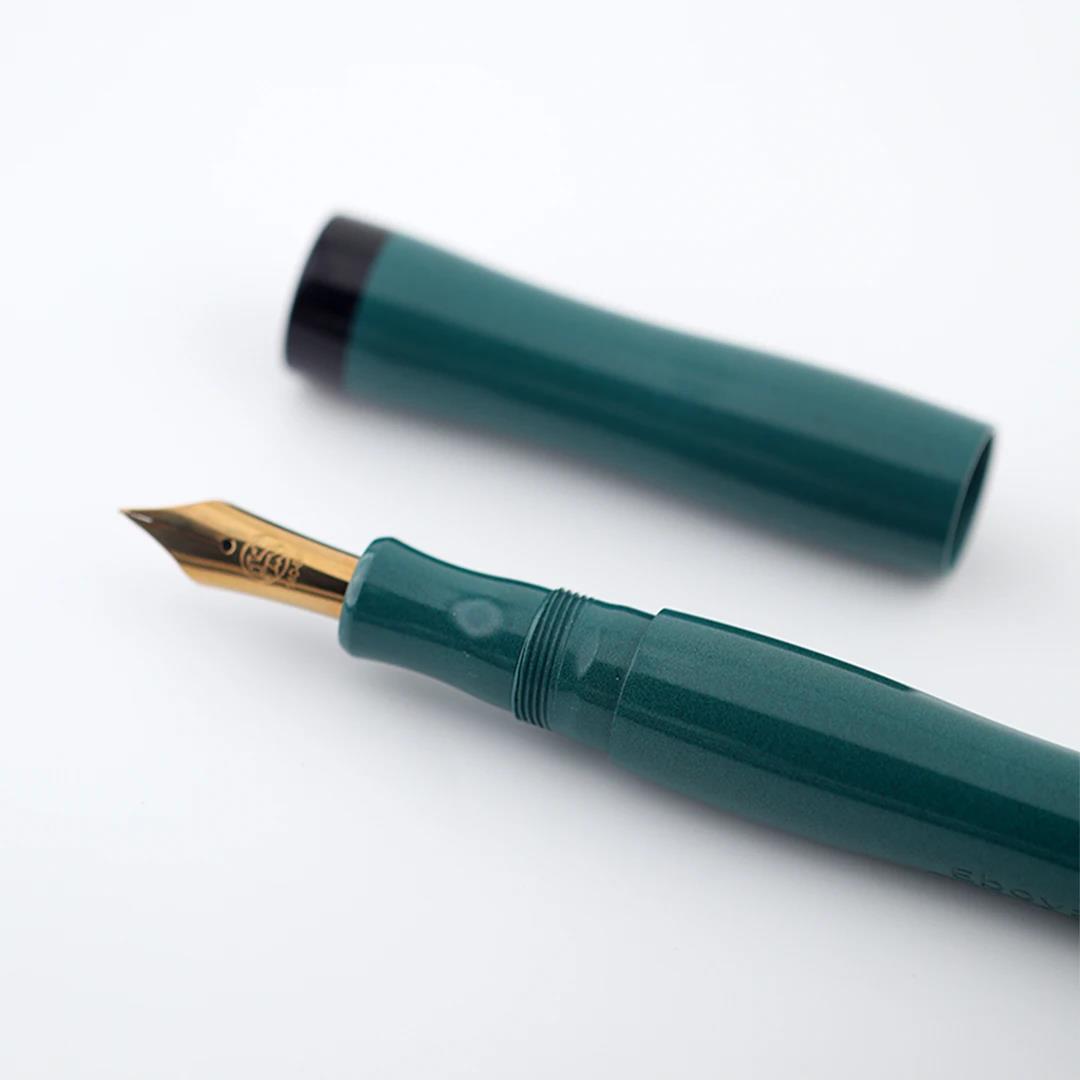 Eboya Brand - Nalu Series Fountain Pen Limited-Edition Color: Emerald Wave | Hard Rubber Body | 14K Gold Nib