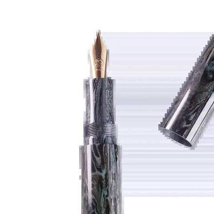 Eboya Brand - 萌芽 HOUGA Series Fountain Pen L size | Limited-Edition Color: Ink Black | Hard Rubber Body | 14K Gold Nib