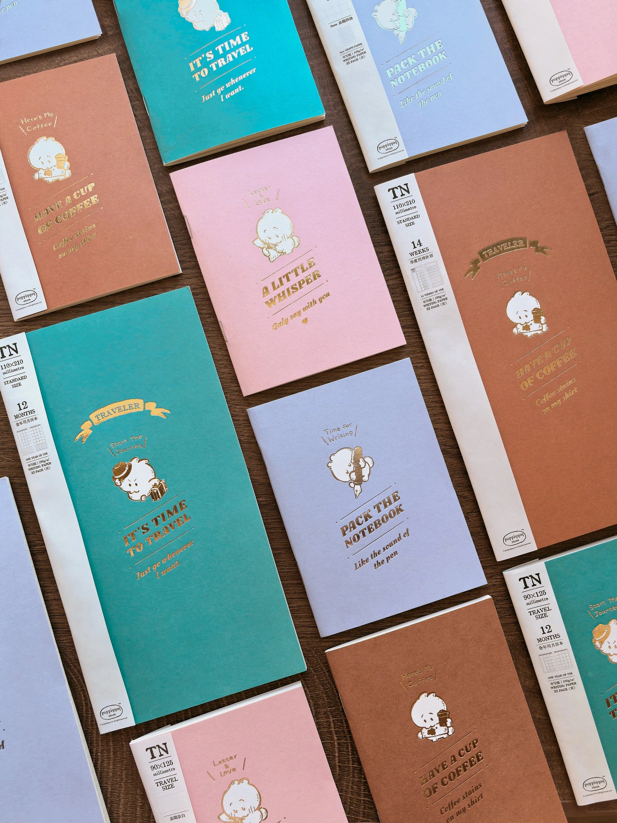 TN Wowo Rabbit  Refill Inserts for Passport-sized Notebook - Monthly Calendar / Weekly Planner / Grid / Blank