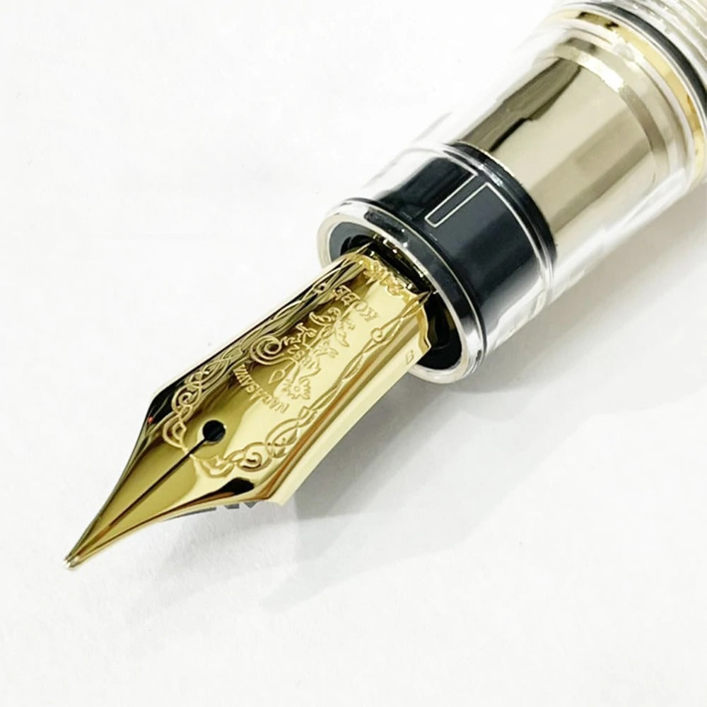 Nagasawa Clear Demonstrator, Gold Weather Vane, Flat Top, Large Size 21K Sailor Fountain Pen
