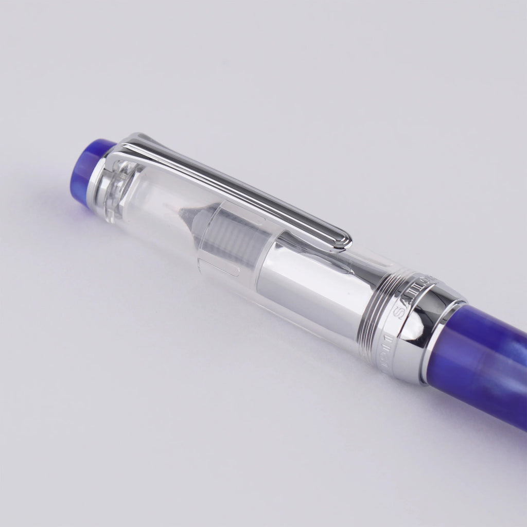 Maruzen Exclusive Blue Marble Medium Low Center of Gravity 14K Gold Sailor Fountain Pen