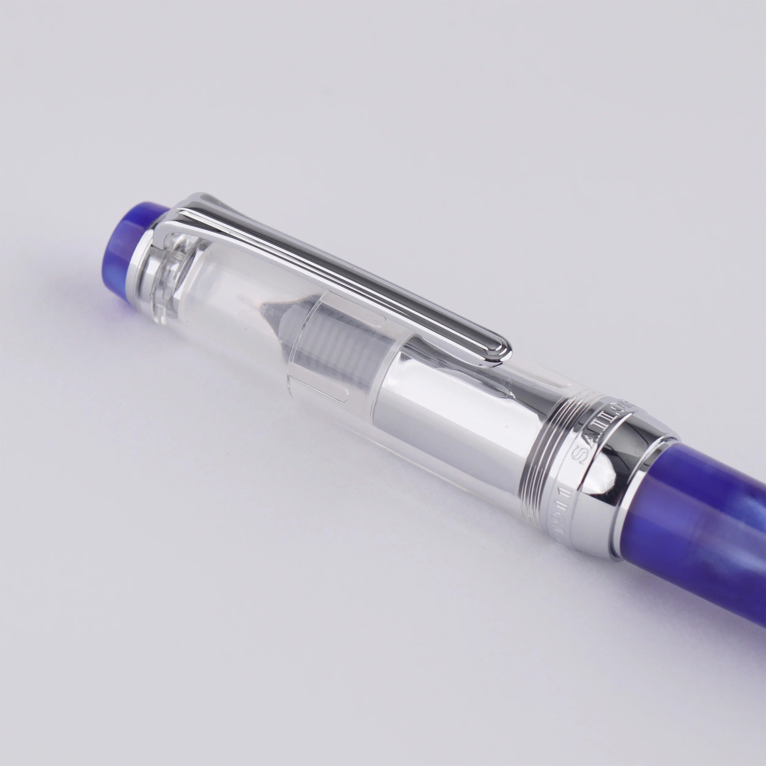 Maruzen Exclusive Blue Marble Medium Low Center of Gravity 14K Gold Sailor Fountain Pen