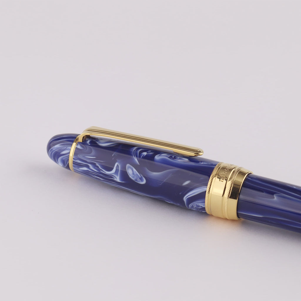 Maruzen Exclusive Blue Pattern Pen King Sailor 21K Gold Oversized Fountain Pen
