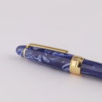 Maruzen Exclusive Blue Pattern Pen King Sailor 21K Gold Oversized Fountain Pen