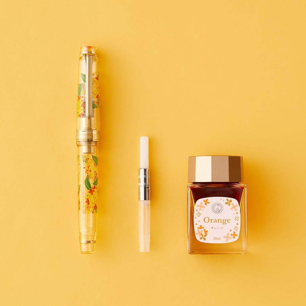 Ancora Sailor Osmanthus 14K Gold Fountain Pen Set