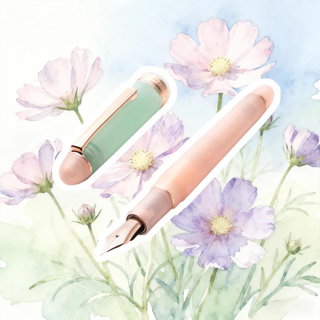 Hachimonjiya Limited Edition Akizakura 14K Gold Platinum Fountain Pen