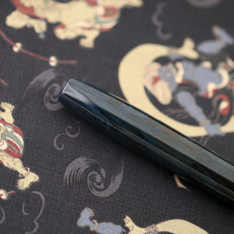 Eboya Shoumokuya Ark L Limited Color Deep Sea Hard Rubber 14K Gold Fountain Pen