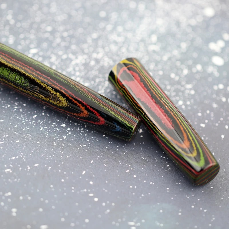 Eboya Shoumokuya Ark/Gaia/Mokute M/L Limited Color Aurora Hard Rubber 14K Gold Fountain Pen