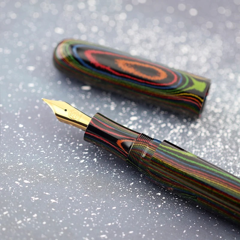 Eboya Shoumokuya Ark/Gaia/Mokute M/L Limited Color Aurora Hard Rubber 14K Gold Fountain Pen