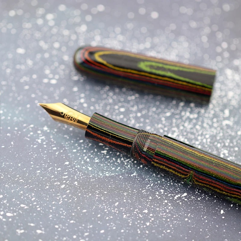 Eboya 萌芽 HOUGA / 方舟 HAKOBUNE / 木笛 KOBUE M/L Limited Color Aurora Hard Rubber 14K Gold Fountain Pen