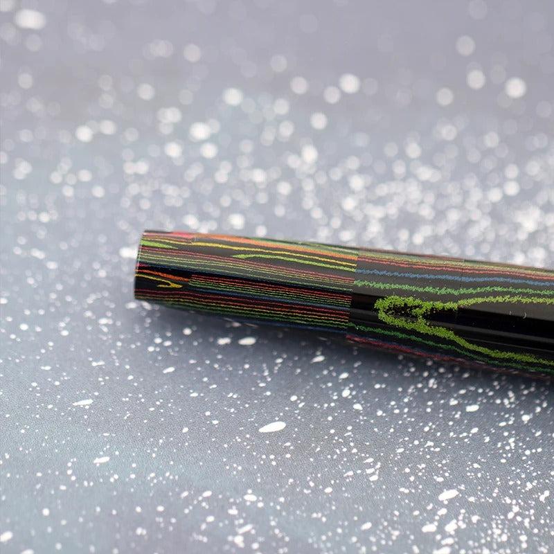 Eboya Shoumokuya Ark/Gaia/Mokute M/L Limited Color Aurora Hard Rubber 14K Gold Fountain Pen