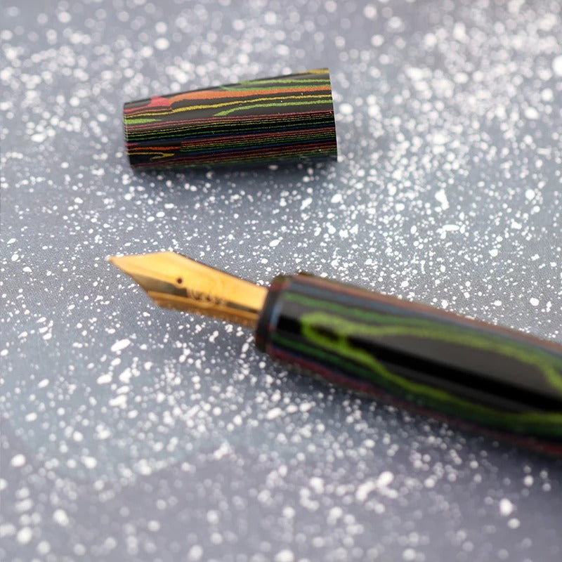 Eboya Shoumokuya Ark/Gaia/Mokute M/L Limited Color Aurora Hard Rubber 14K Gold Fountain Pen