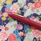 Eboya Shoumokuya Hoju L Limited Color Akane Hard Rubber 14K Gold Fountain Pen