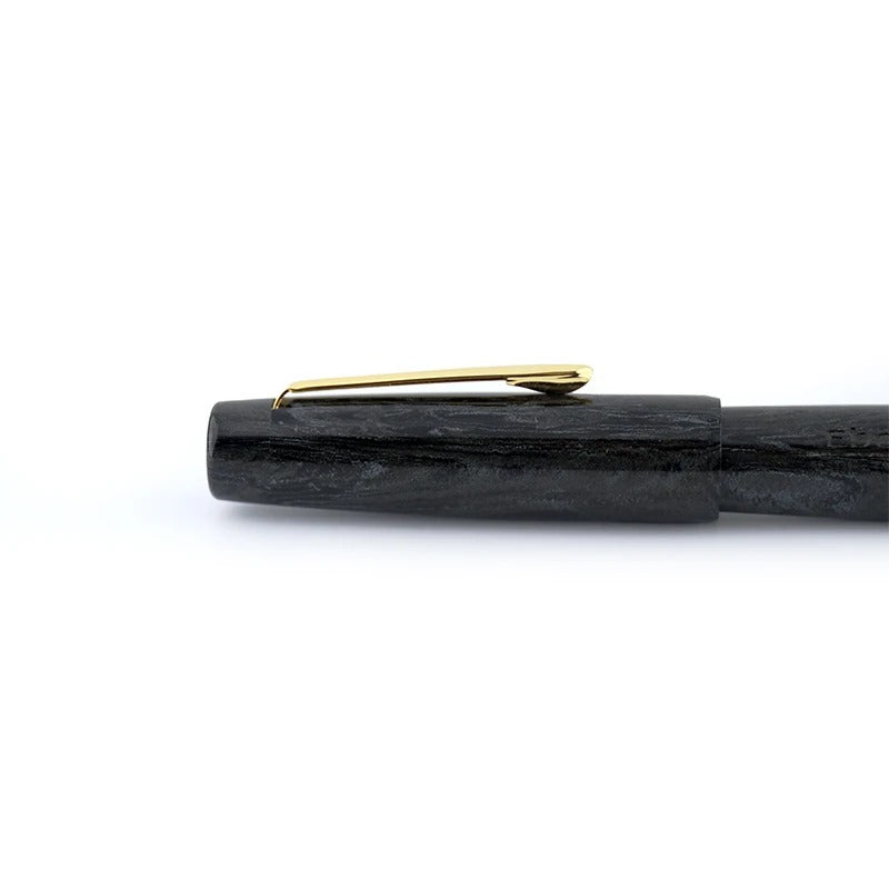 Eboya Shoumokuya Zao M Limited Color Fine Texture Black Hard Rubber 14K Gold Fountain Pen