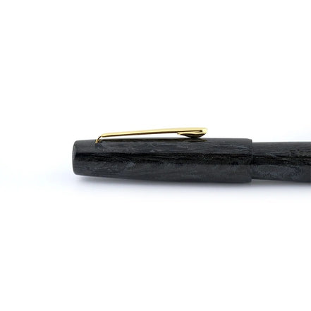 Eboya 棗 NATSUME M Limited Color Fine Texture Black Hard Rubber 14K Gold Fountain Pen