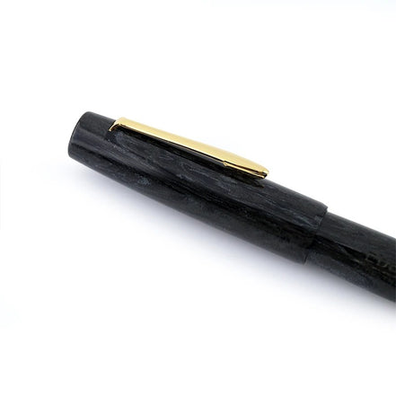 Eboya 棗 NATSUME M Limited Color Fine Texture Black Hard Rubber 14K Gold Fountain Pen