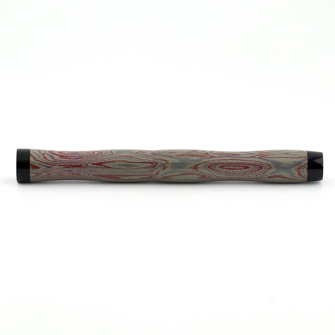Eboya Shoumokuya NALU Limited Color Elegant Shade Red & Black Hard Rubber 14K Gold Fountain Pen