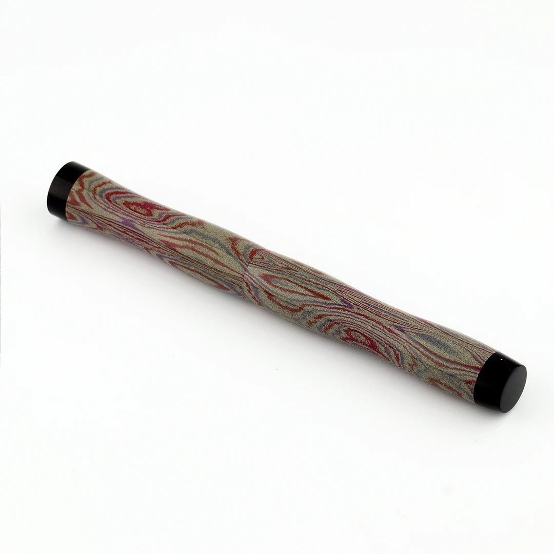Eboya Shoumokuya Nalu Limited Color Elegant Shade Red & Black Hard Rubber 14K Gold Fountain Pen