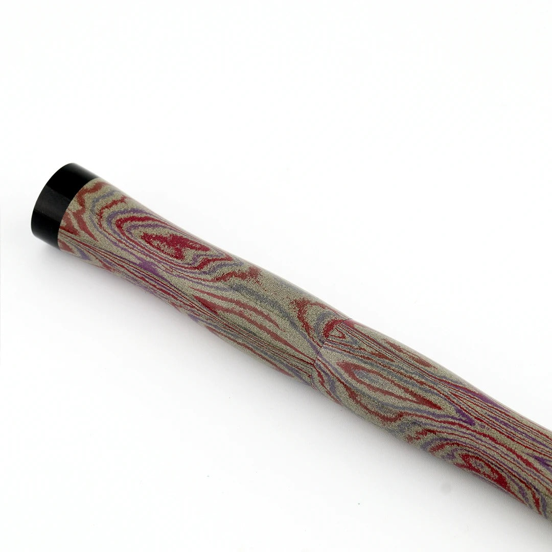 Eboya Shoumokuya NALU Limited Color Elegant Shade Red & Black Hard Rubber 14K Gold Fountain Pen