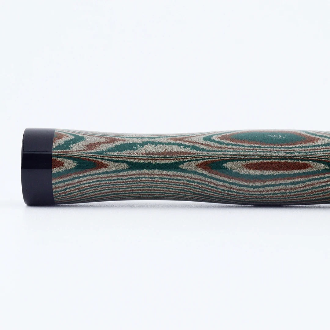 Eboya Emuya NALU Model - Exclusive Elegant Shade (Green & Black): Hard Rubber Fountain Pen with 14K Gold Nib