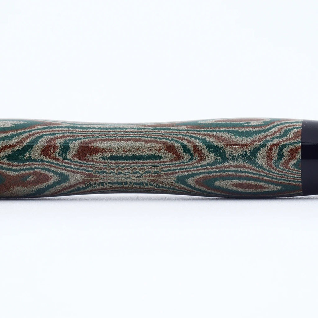 Eboya Emuya Nalu Model - Exclusive Elegant Shade (Green & Black): Hard Rubber Fountain Pen with 14K Gold Nib