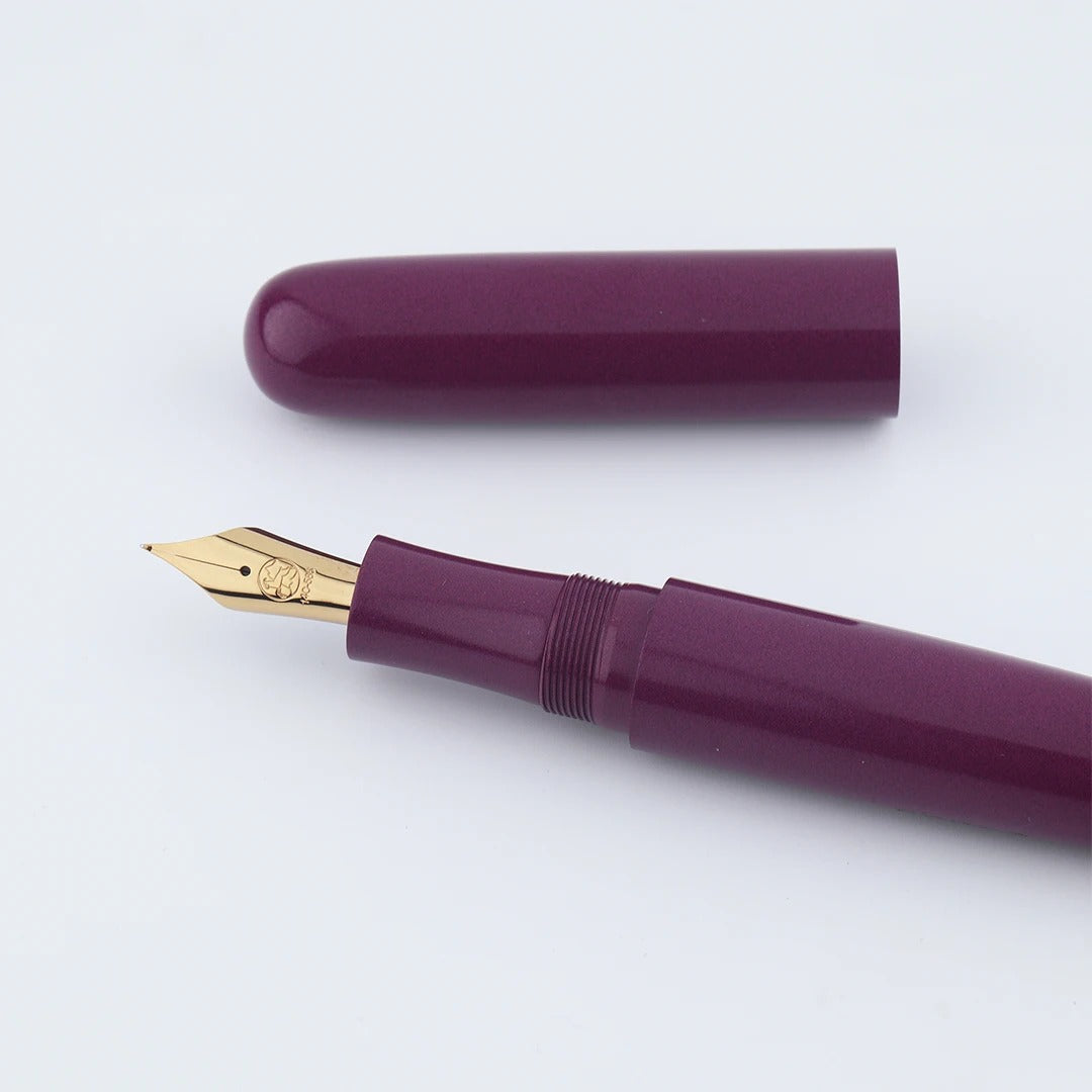 Eboya Emuya 萌芽 HOUGA  L Model - Exclusive Purple Shade: Hard Rubber Fountain Pen with 14K Gold Nib