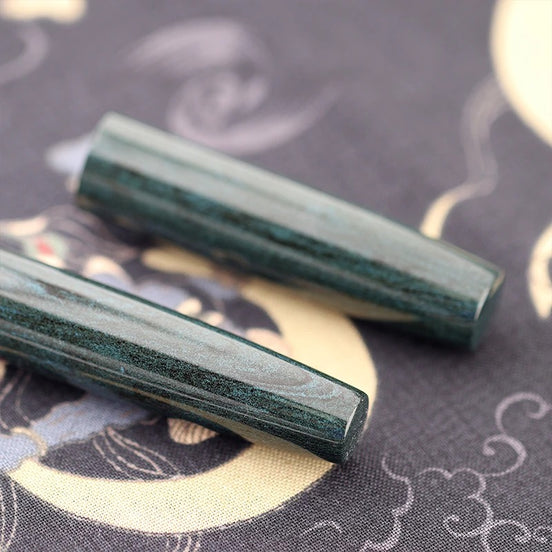 Eboya Emuya 萌芽 HOUGA / 方舟 HAKOBUNE M Model - Exclusive Aqua Pattern Shade: Hard Rubber Fountain Pen with 14K Gold Nib