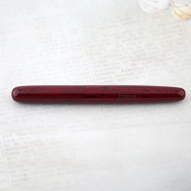 Eboya Emuya 萌芽 HOUGA / 方舟 HAKOBUNE M Model - Exclusive Russet Pattern Shade: Hard Rubber Fountain Pen with 14K Gold Nib