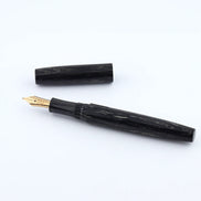 Eboya Emuya 萌芽 HOUGA / 方舟 HAKOBUNE M Model - Exclusive Black Divine Dragon Edition: Hard Rubber Fountain Pen with 14K Gold Nib