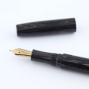 Eboya Emuya 萌芽 HOUGA / 方舟 HAKOBUNE M Model - Exclusive Black Divine Dragon Edition: Hard Rubber Fountain Pen with 14K Gold Nib