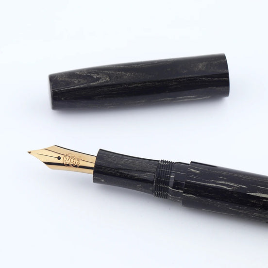Eboya Emuya 萌芽 HOUGA / 方舟 HAKOBUNE M Model - Exclusive Black Divine Dragon Edition: Hard Rubber Fountain Pen with 14K Gold Nib