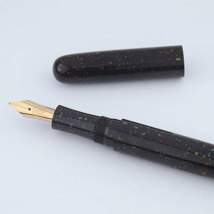 Eboya Emuya 萌芽 HOUGA / 方舟 HAKOBUNE M Model - Exclusive Hanabi Pattern Edition: Hard Rubber Fountain Pen with 14K Gold Nib