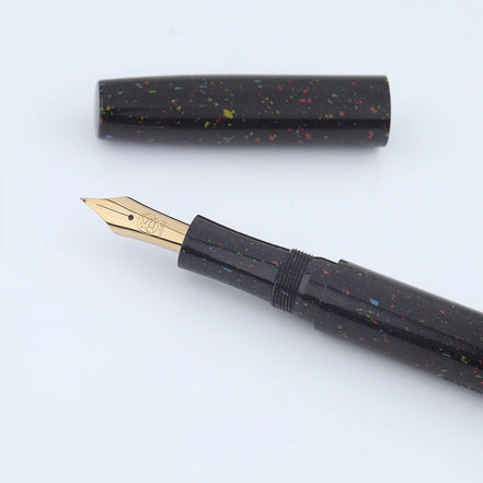 Eboya Emuya 萌芽 HOUGA / 方舟 HAKOBUNE M Model - Exclusive Hanabi Pattern Edition: Hard Rubber Fountain Pen with 14K Gold Nib