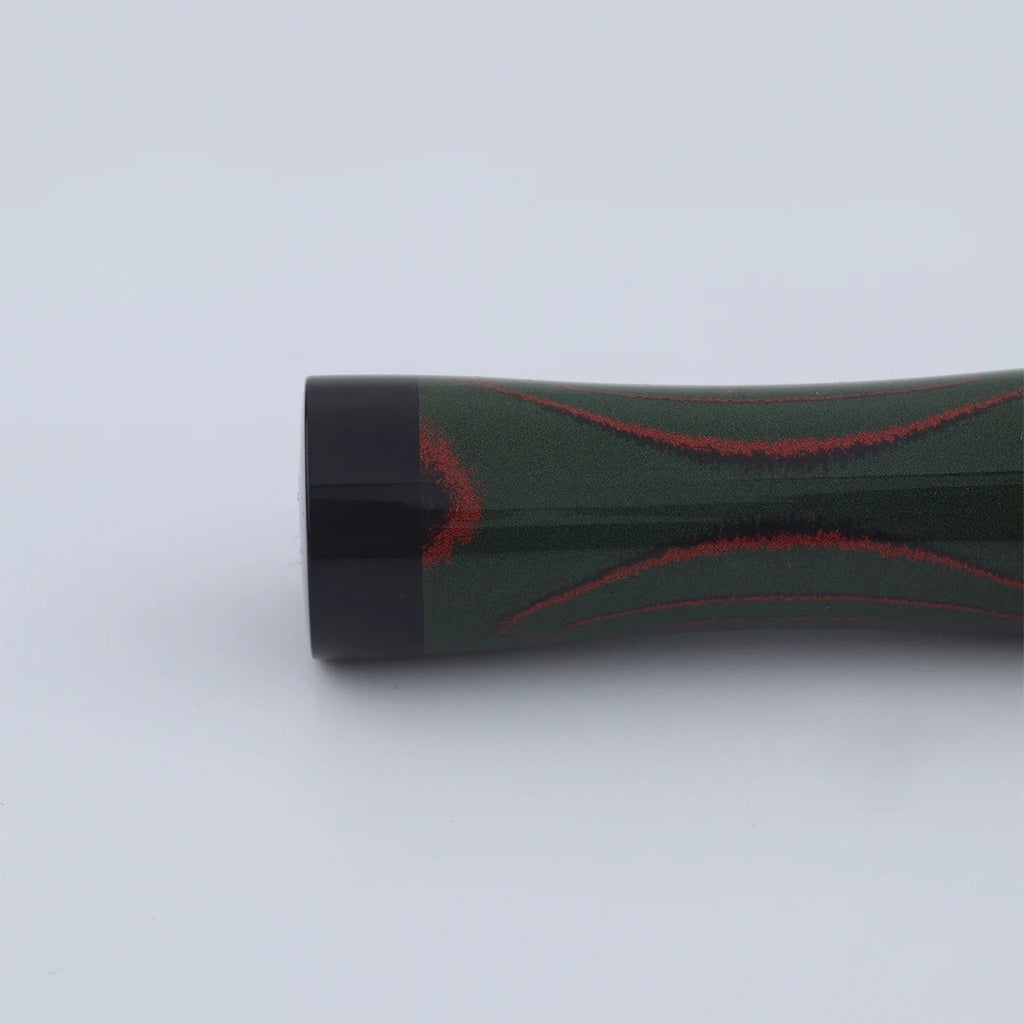 Eboya Emuya Nalu Model - Exclusive Pine-Needle Orange-Black & Black Shade: Hard Rubber Fountain Pen with 14K Gold Nib