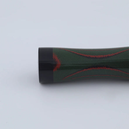 Eboya Emuya NALU Model - Exclusive Pine-Needle Orange-Black & Black Shade: Hard Rubber Fountain Pen with 14K Gold Nib