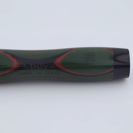 Eboya Emuya NALU Model - Exclusive Pine-Needle Orange-Black & Black Shade: Hard Rubber Fountain Pen with 14K Gold Nib