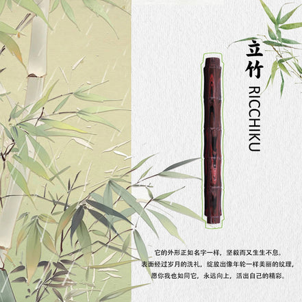 Eboya 立竹 RICCHIKU Fountain Pen Available in Multiple Colors & Nib Styles, Hard Rubber Body, 14K Gold Nib