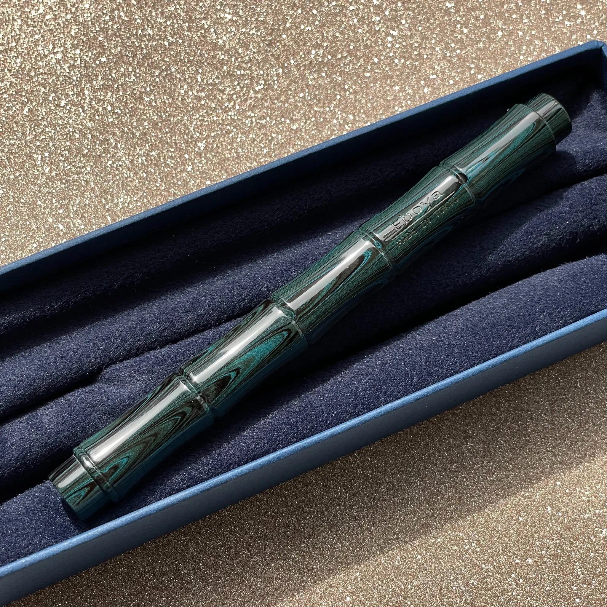 Eboya Shōbokuya Tate Take Fountain Pen Available in Multiple Colors & Nib Styles, Hard Rubber Body, 14K Gold Nib