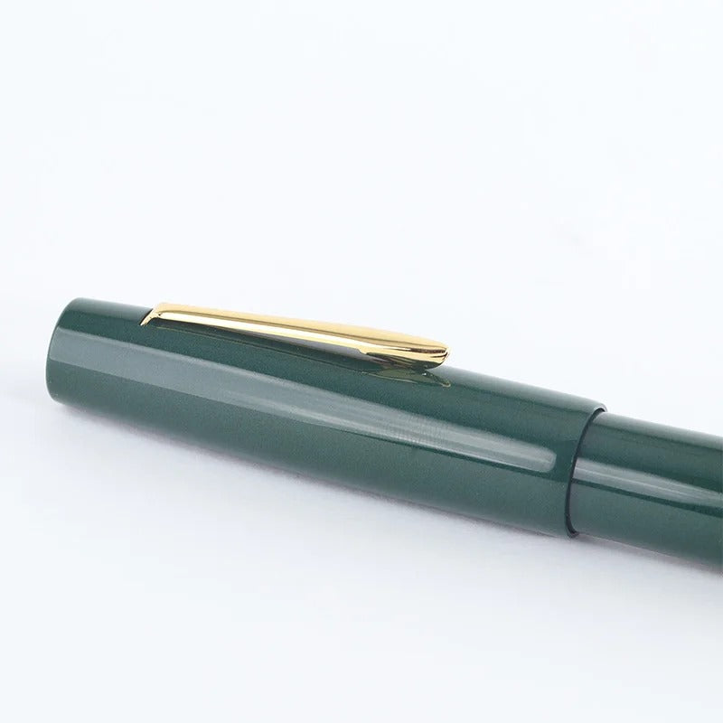 Eboya Brand - Hoju/Zao Series Fountain Pen L Nib | Limited-Edition Color: Chitose Green | Hard Rubber Body | 14K Gold Nib