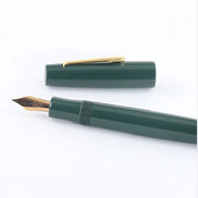 Eboya Brand - 宝珠 HOUJU / 棗 NATSUME Series Fountain Pen L size | Limited-Edition Color: Chitose Green | Hard Rubber Body | 14K Gold Nib