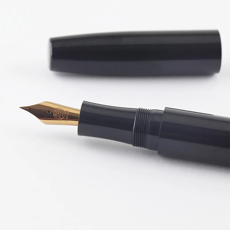 Eboya Brand - 萌芽 HOUGA / 方舟 HAKOBUNE Series Fountain Pen L size | Limited-Edition Color: Deep Indigo | Hard Rubber Body | 14K Gold Nib