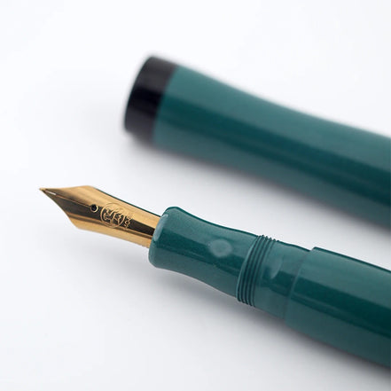 Eboya Brand - NALU Series Fountain Pen Limited-Edition Color: Emerald Wave | Hard Rubber Body | 14K Gold Nib