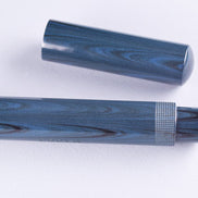 Eboya Brand - 鏡花 KYOUKA Series Fountain Pen M size | Limited-Edition Color: Cyan Ripple | Hard Rubber Body | 14K Gold Nib