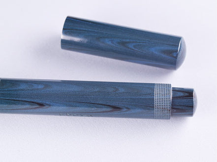 Eboya Brand - 鏡花 KYOUKA Series Fountain Pen M size | Limited-Edition Color: Cyan Ripple | Hard Rubber Body | 14K Gold Nib