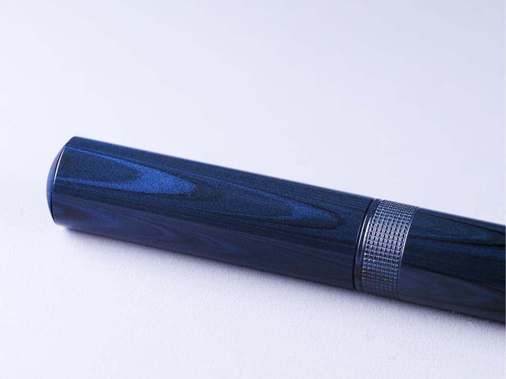 Eboya Brand - 鏡花 KYOUKA Series Fountain Pen M size | Limited-Edition Color: Cyan Ripple | Hard Rubber Body | 14K Gold Nib
