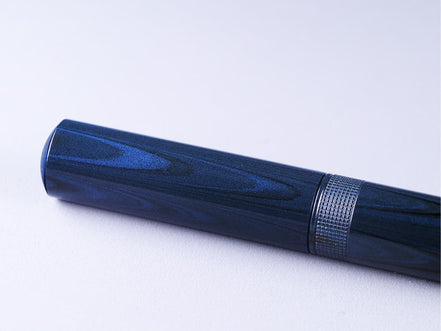 Eboya Brand - 鏡花 KYOUKA Series Fountain Pen M size | Limited-Edition Color: Cyan Ripple | Hard Rubber Body | 14K Gold Nib