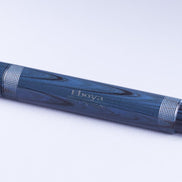 Eboya Brand - 鏡花 KYOUKA Series Fountain Pen M size | Limited-Edition Color: Cyan Ripple | Hard Rubber Body | 14K Gold Nib