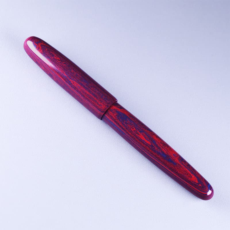 Eboya Brand - Hoju Series Fountain Pen M Nib | Limited-Edition Color: Vermilion & Aqua | Hard Rubber Body | 14K Gold Nib