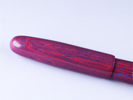 Eboya Brand - 宝珠 HOUJU Series Fountain Pen M size | Limited-Edition Color: Vermilion & Aqua | Hard Rubber Body | 14K Gold Nib