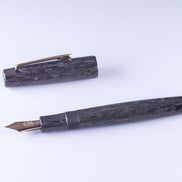 Eboya Brand - 棗 NATSUME Series Fountain Pen M size | Limited-Edition Color: Black Layered Finish | Hard Rubber Body | 14K Gold Nib